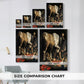 Size comparison chart for canvas art prints, showing multiple size options.
