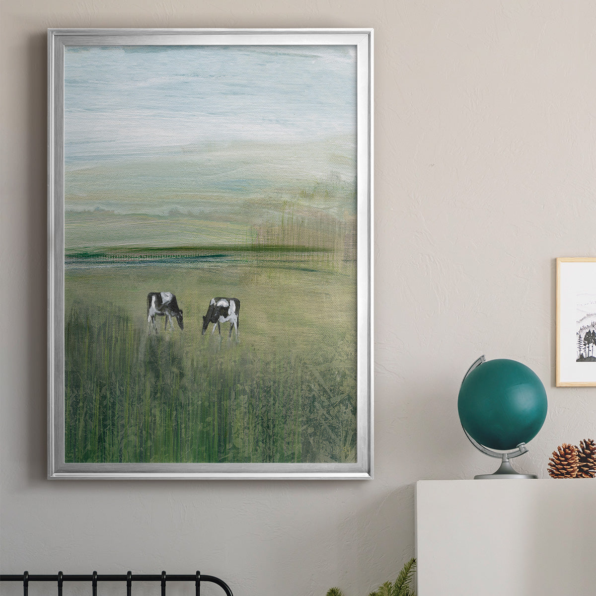 Out to Pasture II - Modern Framed Canvas Print