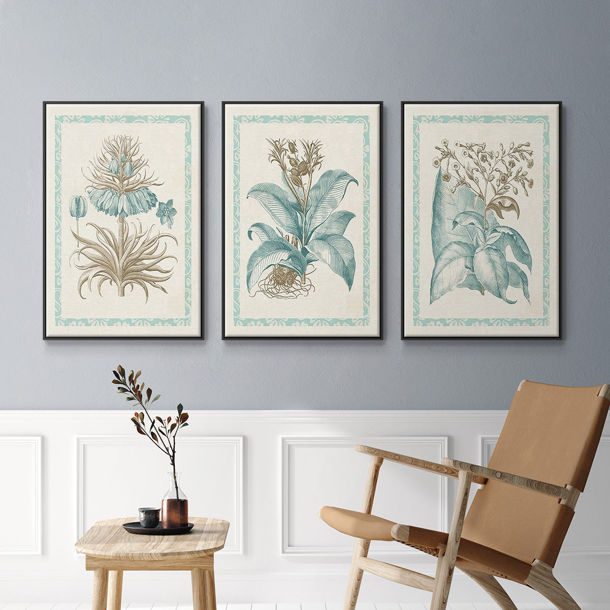 Willow Blue Besler I - Floater Framed Canvas Set