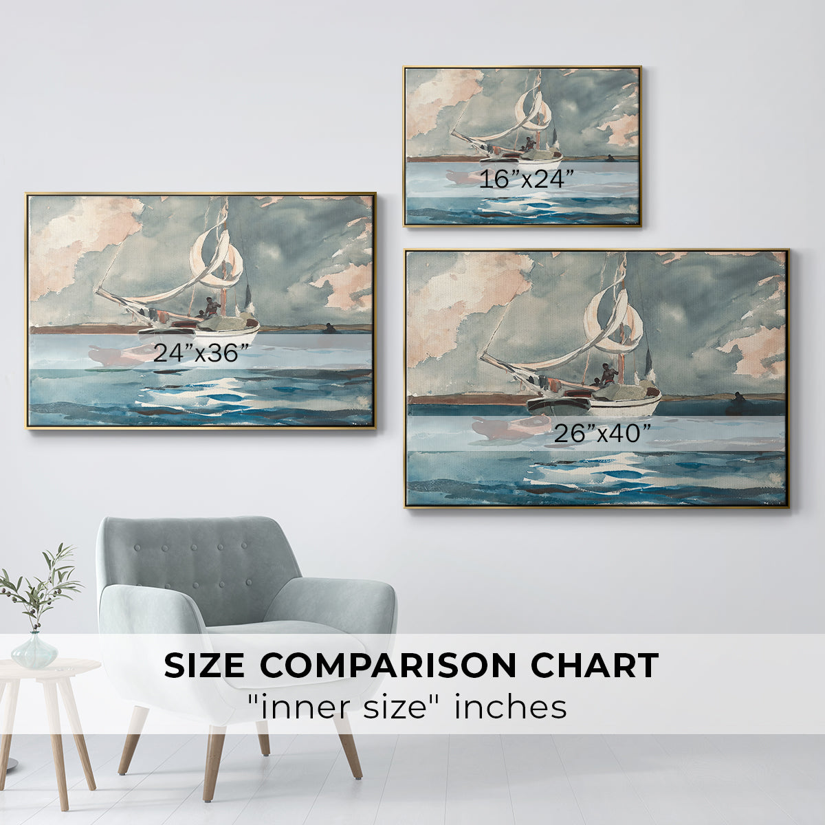 Sloop, Nassau, 1899 - Floater Framed Canvas Print