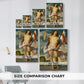 Size comparison chart for canvas art prints, showing multiple size options.