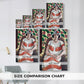 Size comparison chart for canvas art prints, showing multiple size options.