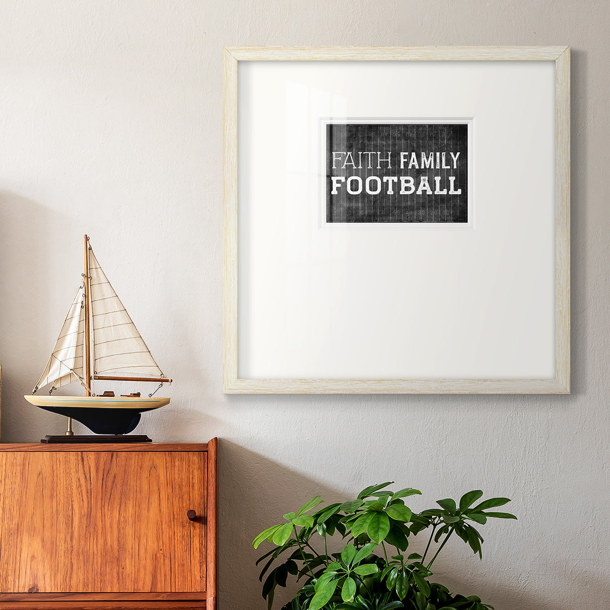 Faith Family Football Premium Framed Print Double Matboard