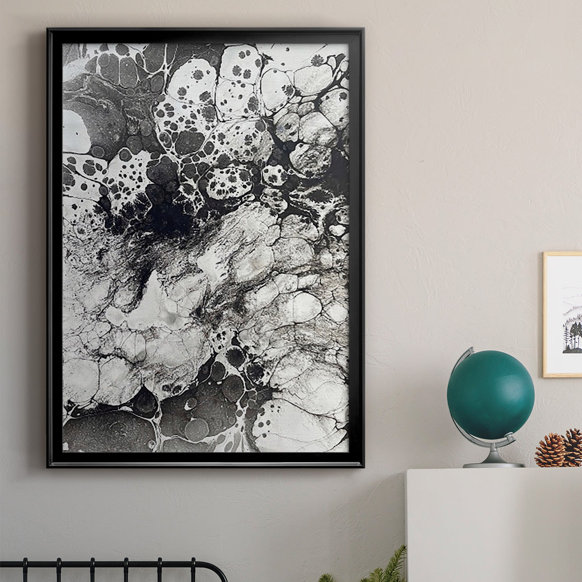 Marbling IX - Modern Framed Canvas Print