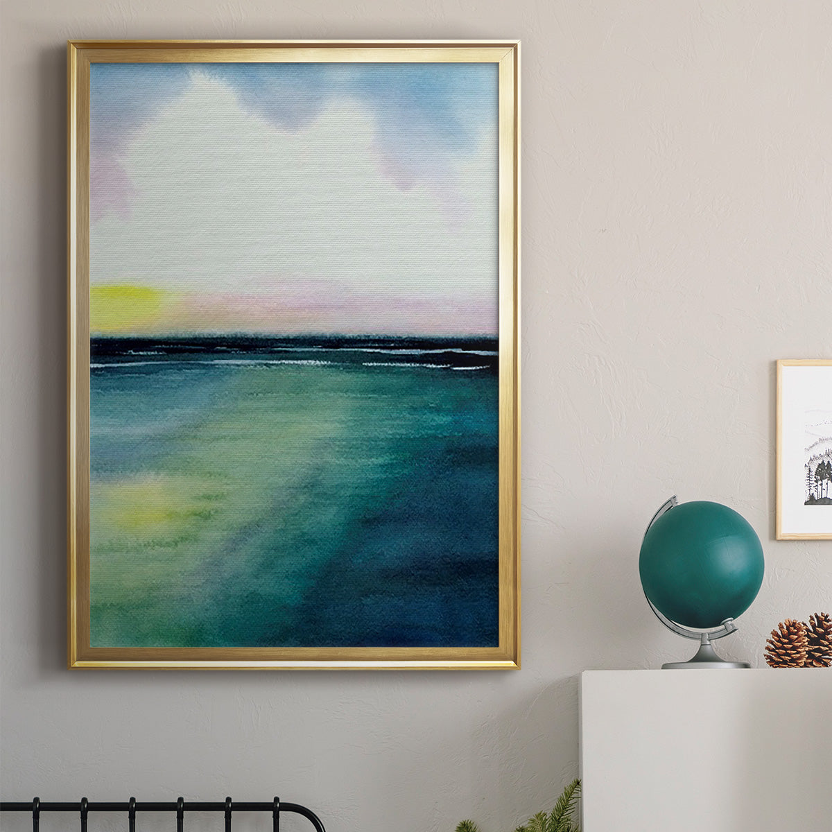 Sherbet Sunset Diptych II - Modern Framed Canvas Print