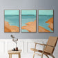 Out on the Sandbar I - Framed Premium Gallery Wrapped Canvas L Frame 3 Piece Set - Ready to Hang