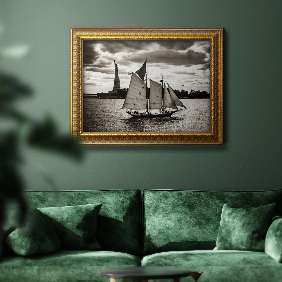 The Clipper & the Liberty Premium Framed Canvas- Ready to Hang