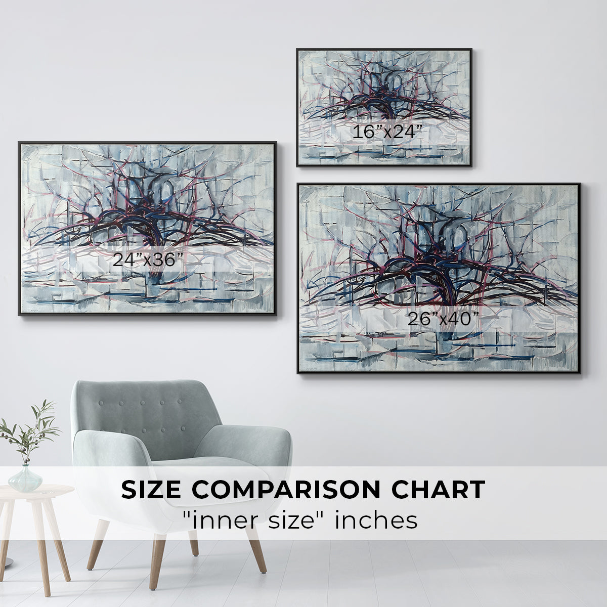 Horizontal Tree, 1912 - Floater Framed Canvas Print