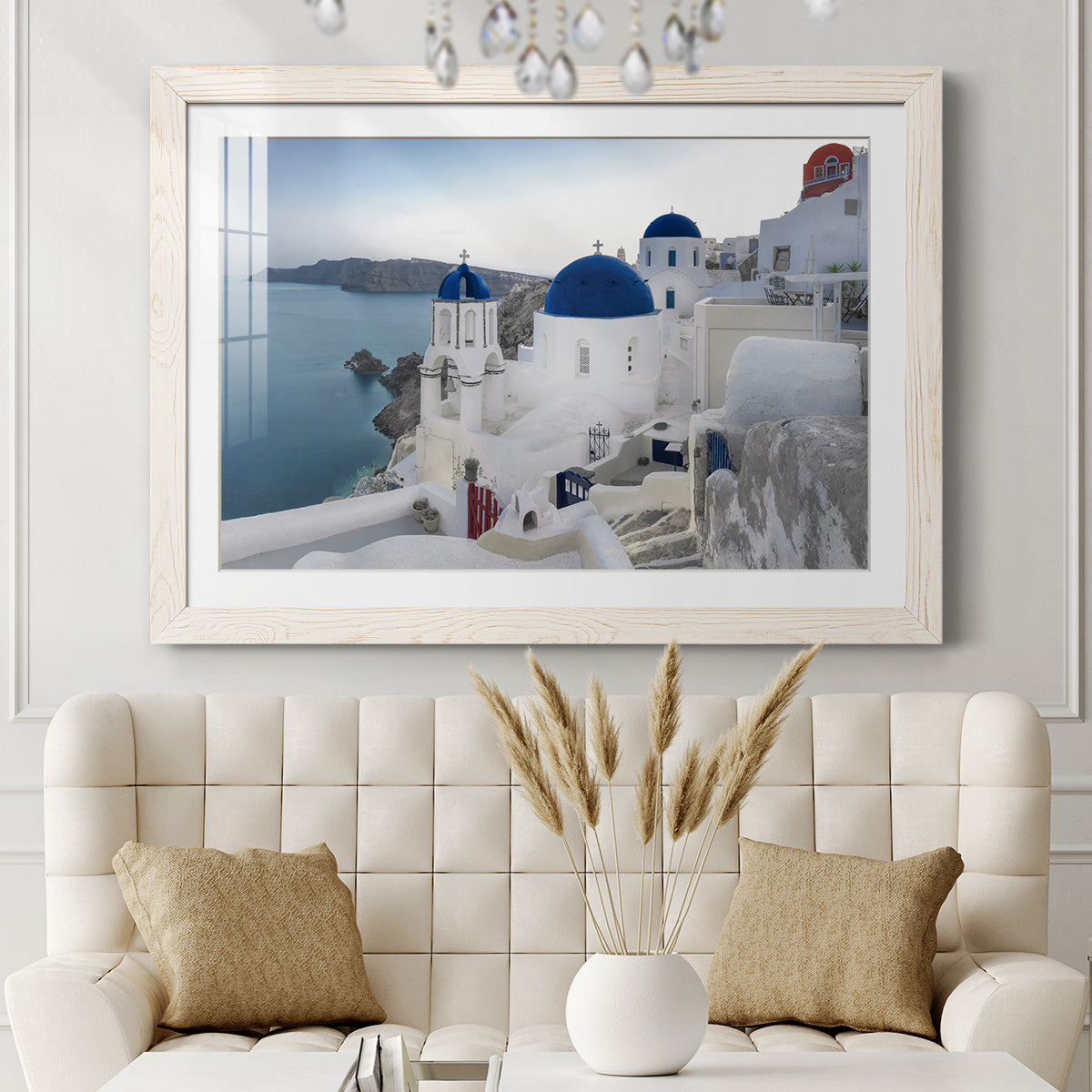 Santorini Sunrise - Barnwood Framed Art Print