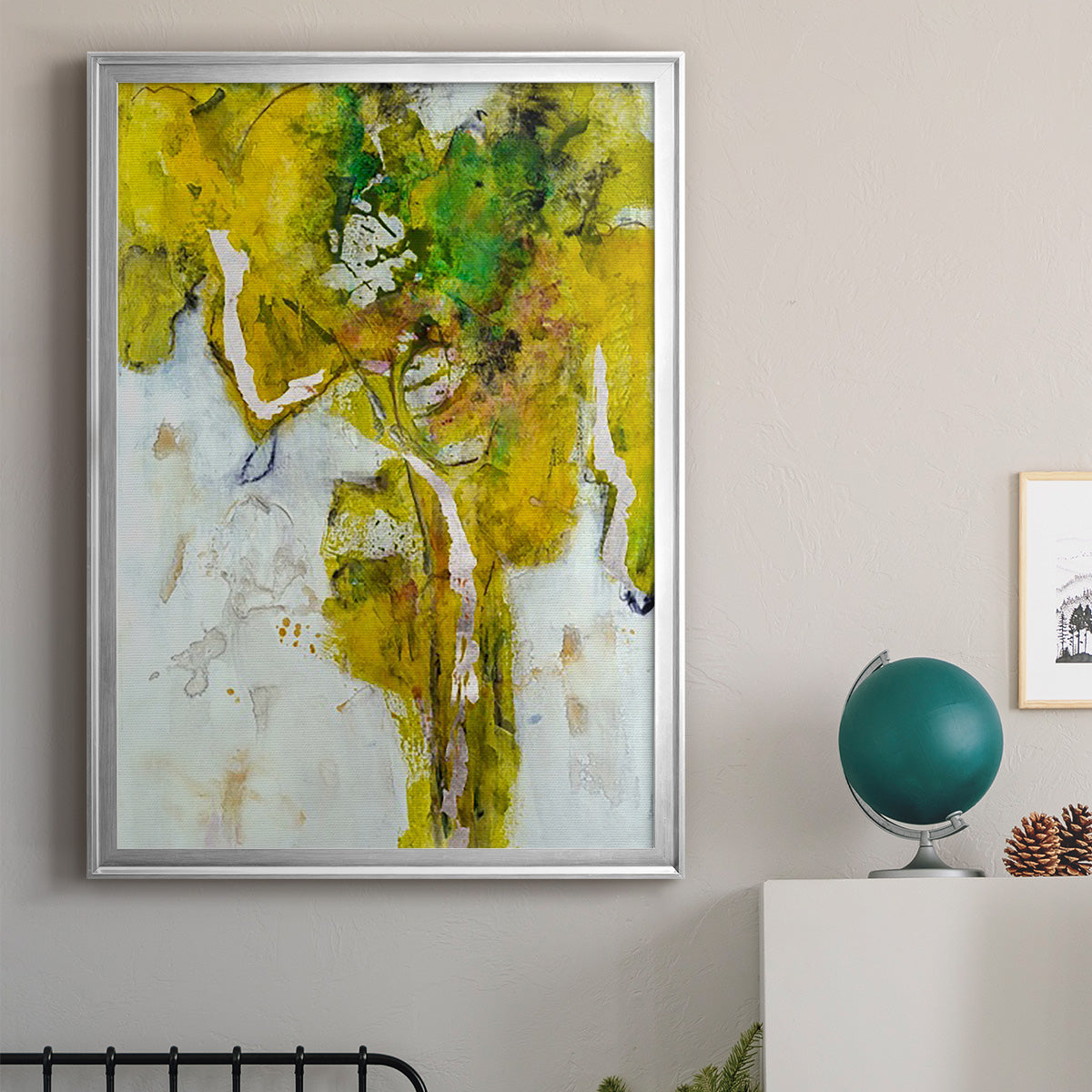 Golden Foliage I - Modern Framed Canvas Print