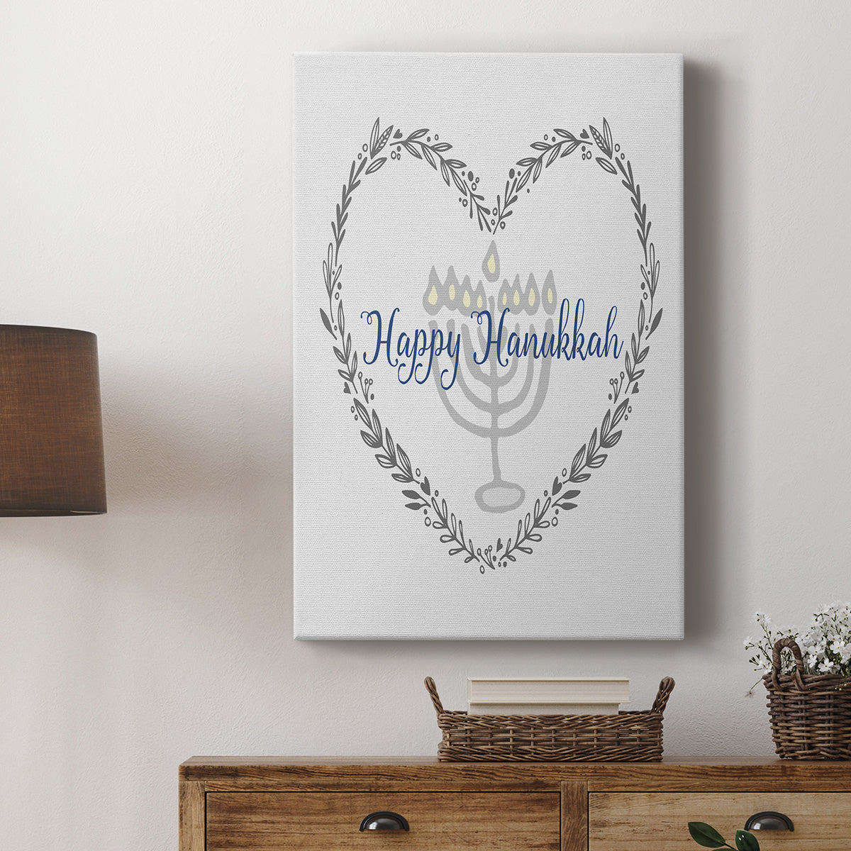 Hanukkah Heart - Canvas Art Print