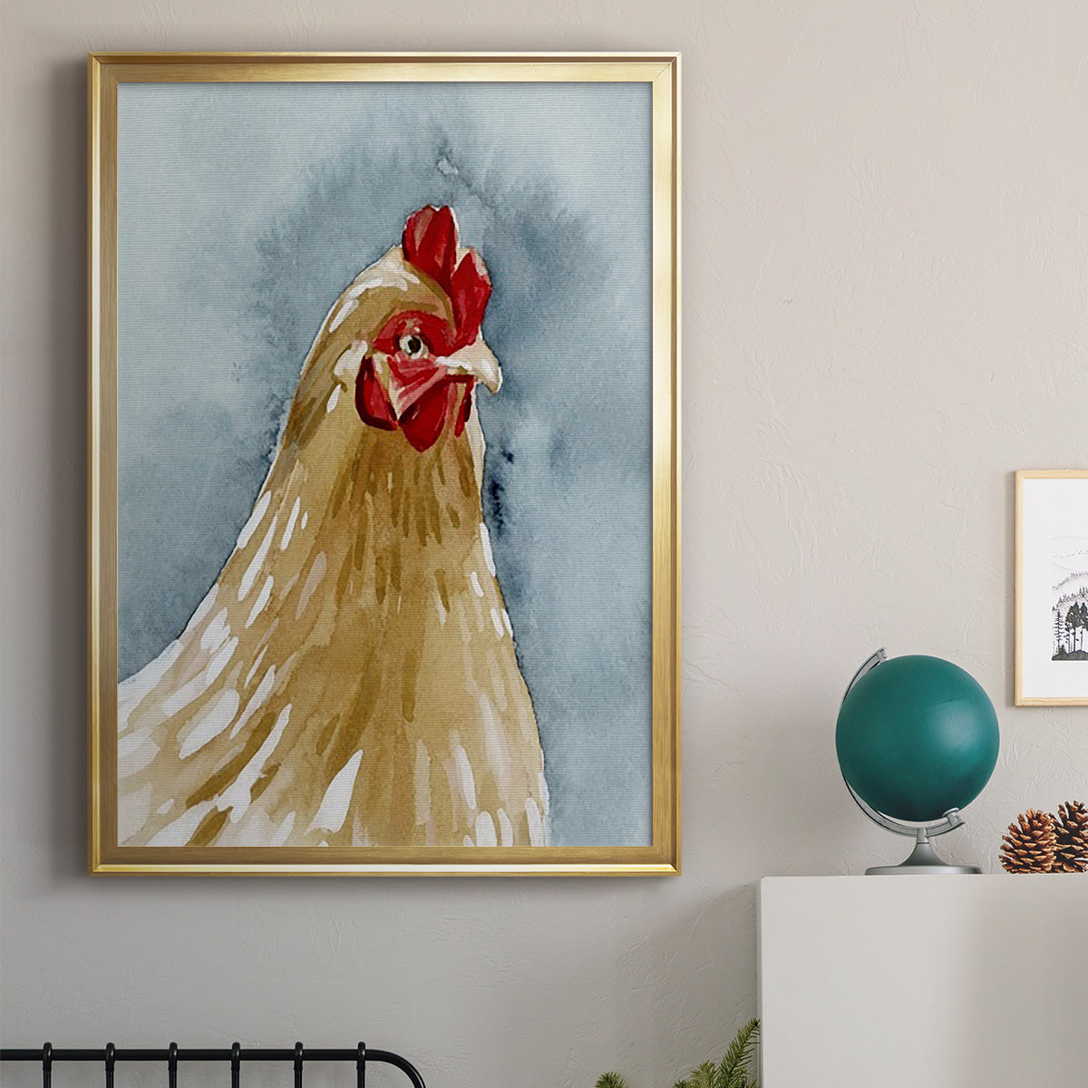 Chicken Portrait II - Modern Framed Canvas Print