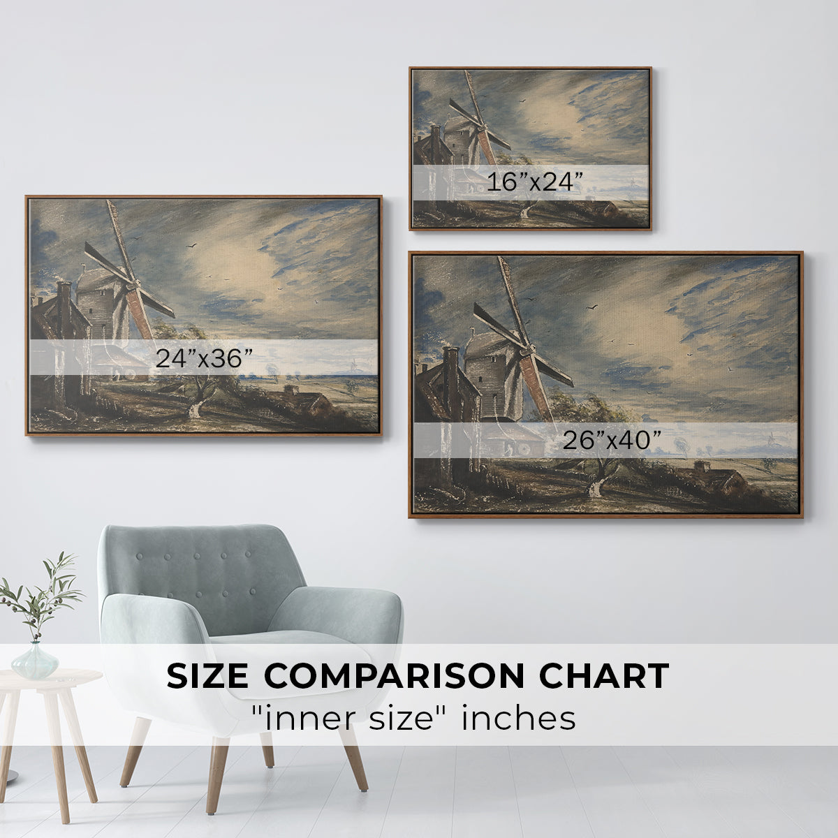 A Mill Near Colchester, c. 1833 - Floater Framed Canvas Print