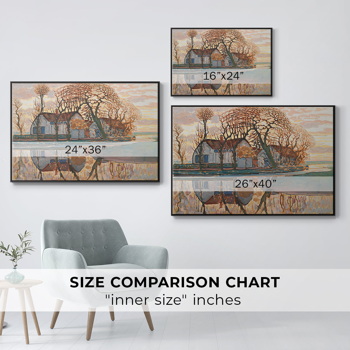 Farm near Duivendrecht, c. 1916 - Floater Framed Canvas Print