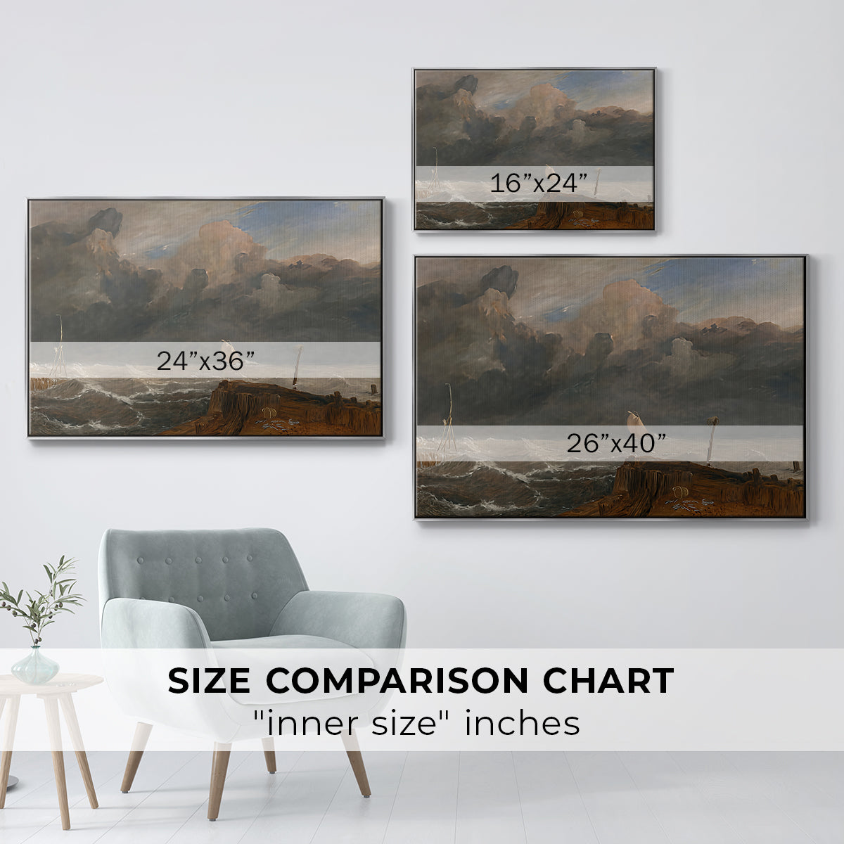 Port Ruysdael, 1827 - Floater Framed Canvas Print