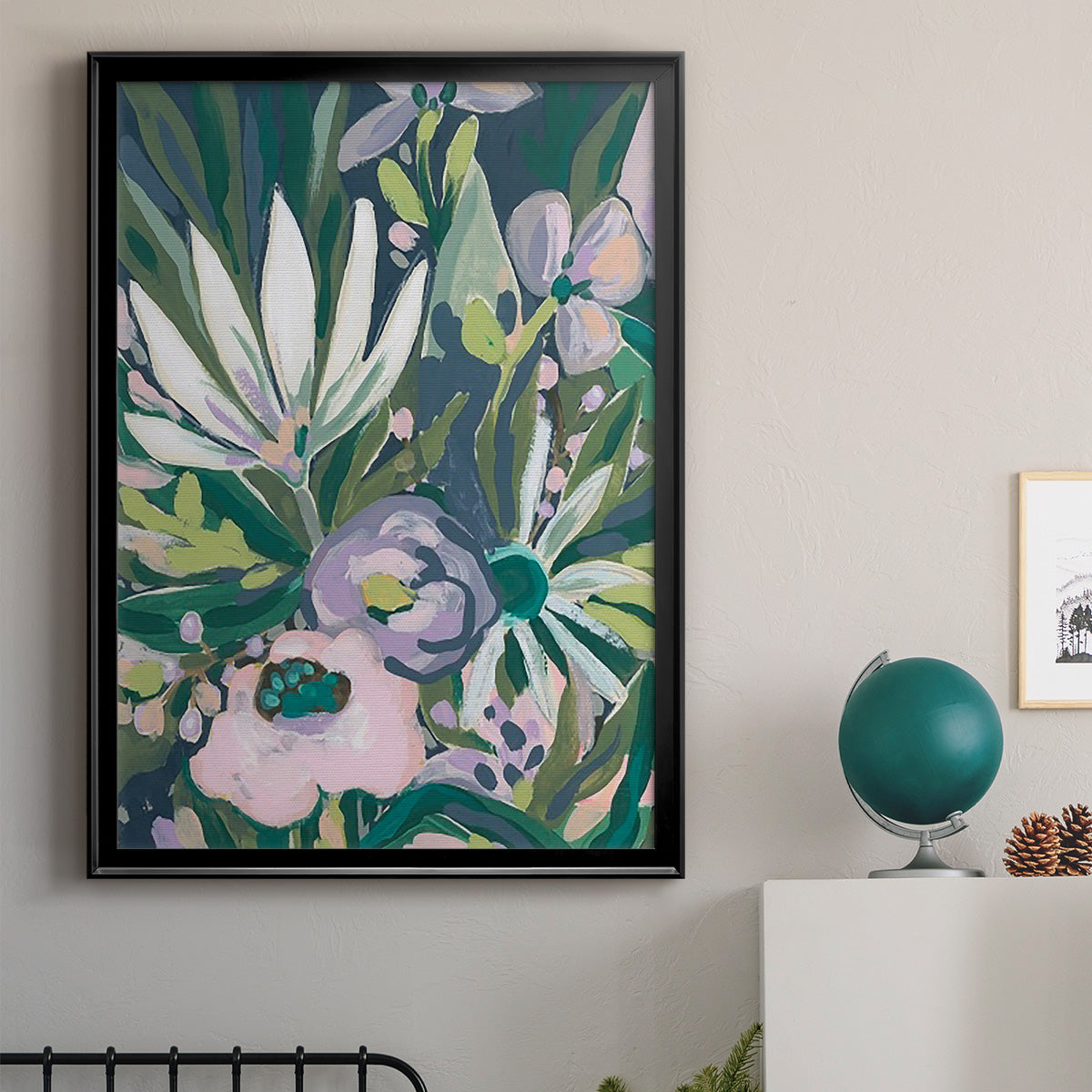 Purple Jungle Garden I - Modern Framed Canvas Print