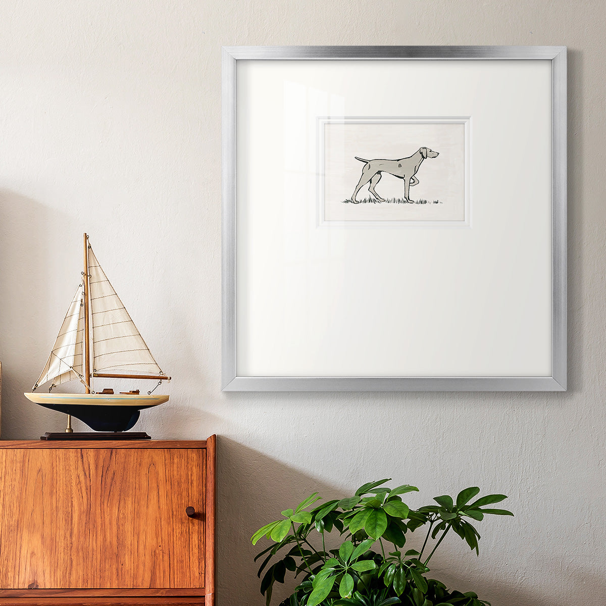 Neutral Pointer I Premium Framed Print Double Matboard