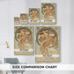 Size comparison chart for canvas art prints, showing multiple size options.