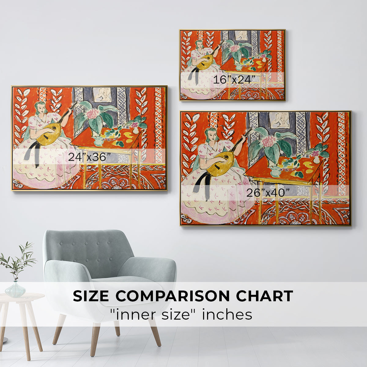 The Lute (Le luth), 1943 - Floater Framed Canvas Print