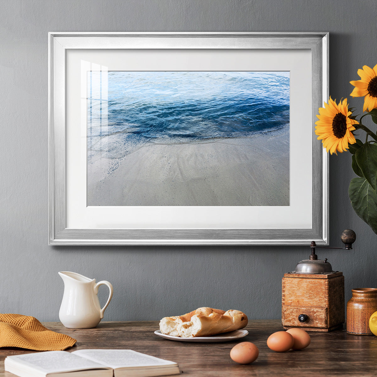 Aegean Blue Water - Modern Framed Art Print