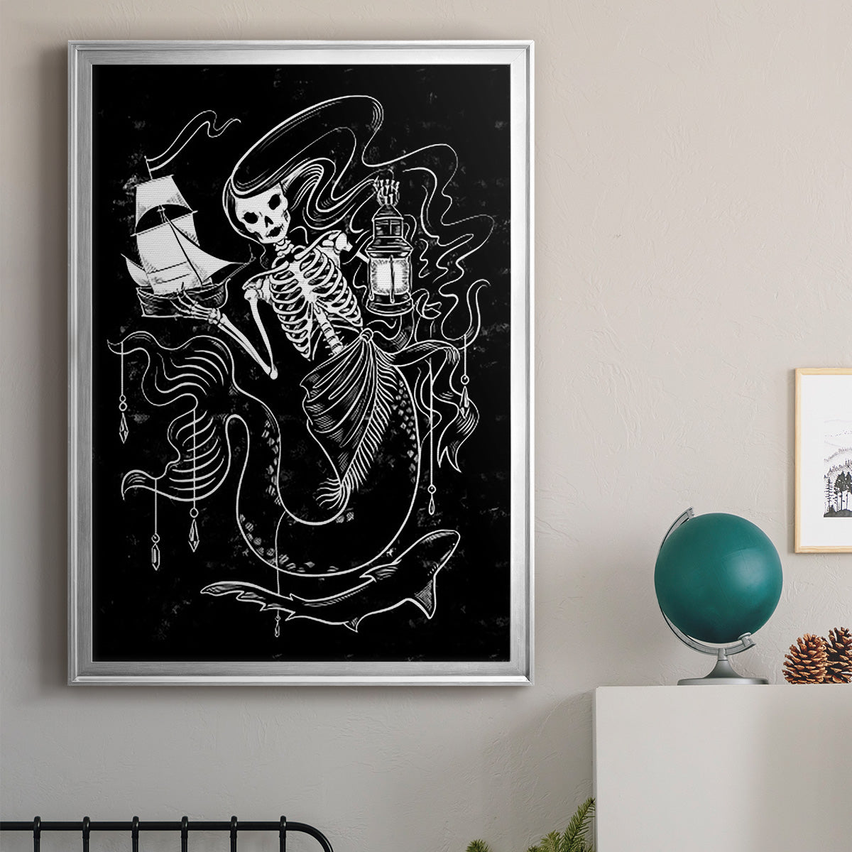 Pirate Mermaids I - Modern Framed Canvas Print