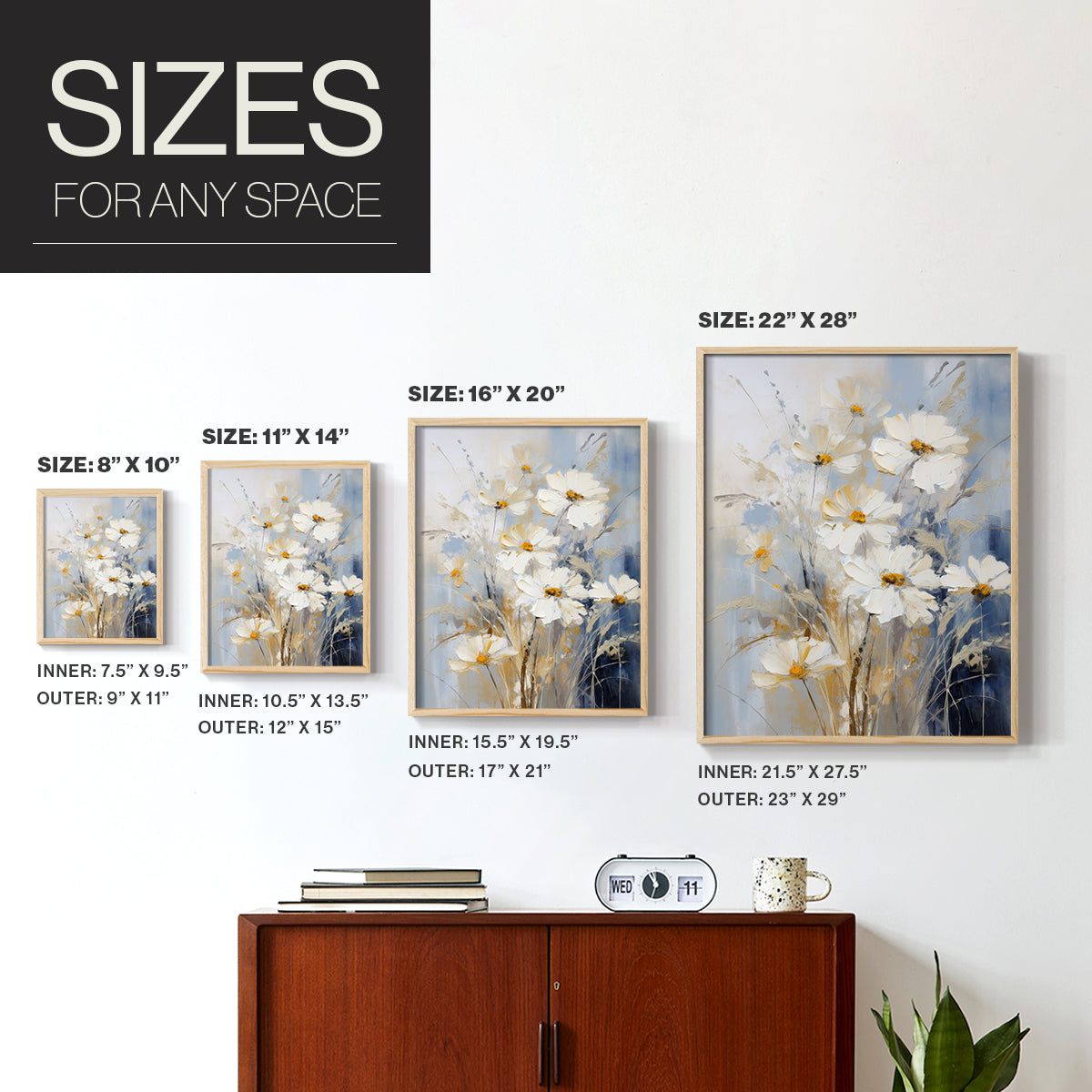 Floral Study Series XCV - Restickable Framed Art Set