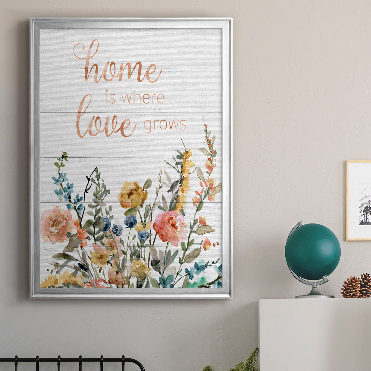 Home is Where Love Grows - Modern Framed Canvas Print