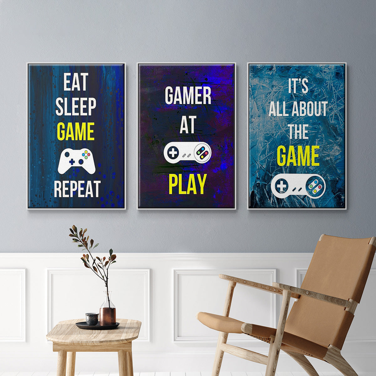 Gamer at Play IV - Floater Framed Canvas Set