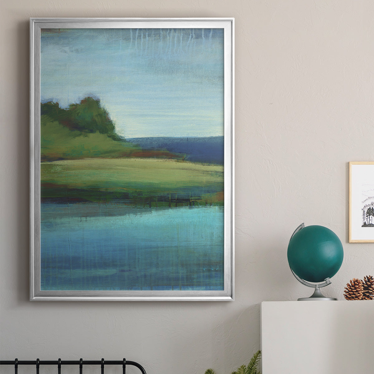 Silent Lakeside I - Modern Framed Canvas Print