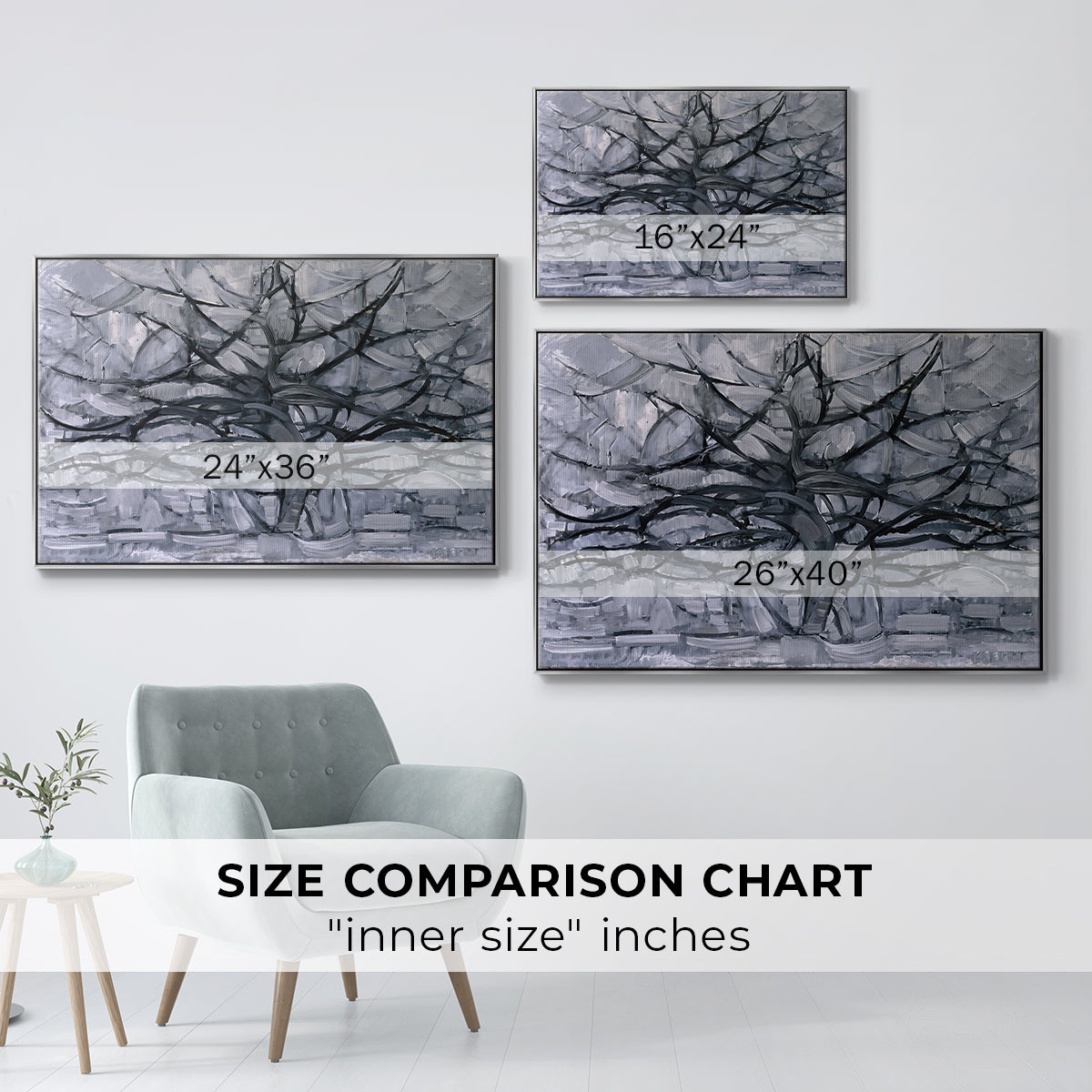 The Gray Tree, 1911 - Floater Framed Canvas Print