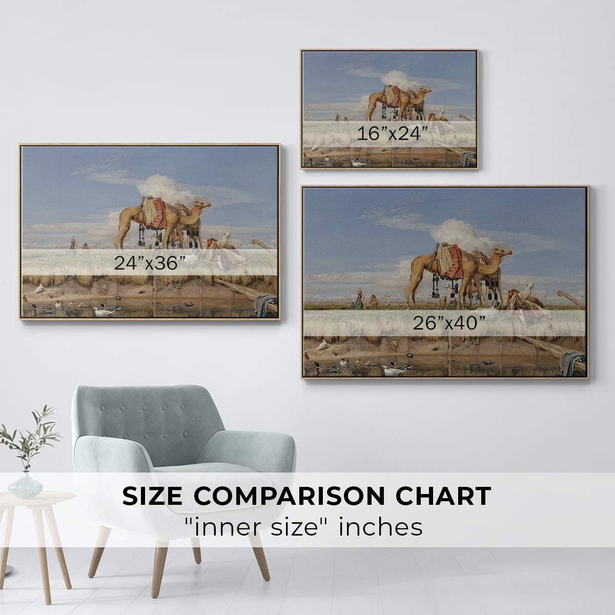 On the Banks of the Nile, Upper Egypt, 1876 - Floater Framed Canvas Print
