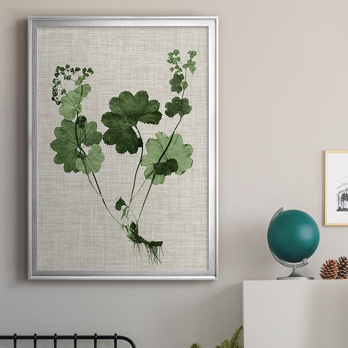 Forest Foliage on Linen I - Modern Framed Canvas Print