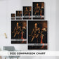 Size comparison chart for canvas art prints, showing multiple size options.
