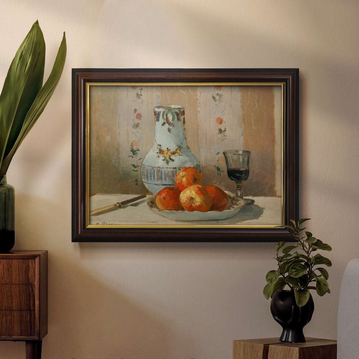 Still Life with Apples and Pitcher Premium Framed Canvas- Ready to Hang