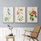 Flowers of the Seasons I - Framed Premium Gallery Wrapped Canvas L Frame 3 Piece Set - Ready to Hang