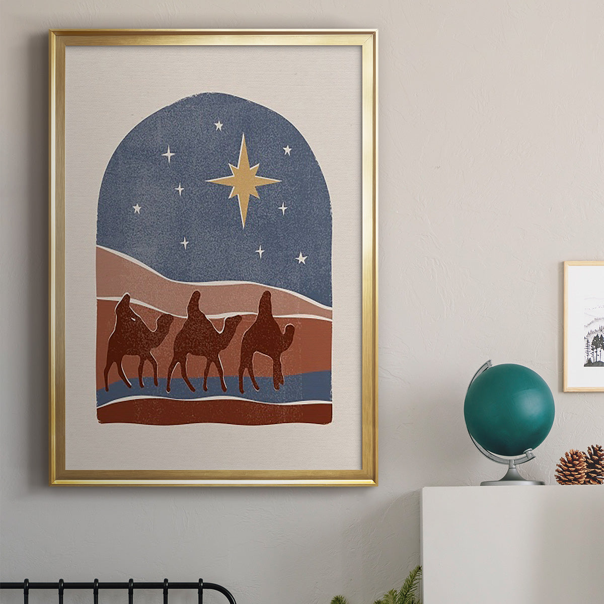 Boho Nativity II - Modern Framed Canvas Print