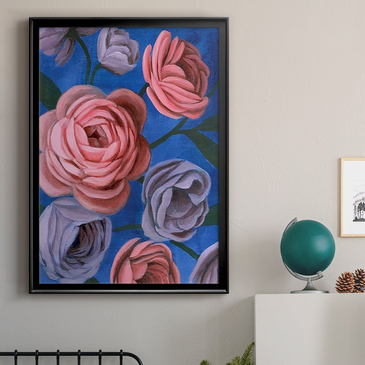 Layered Petals II - Modern Framed Canvas Print