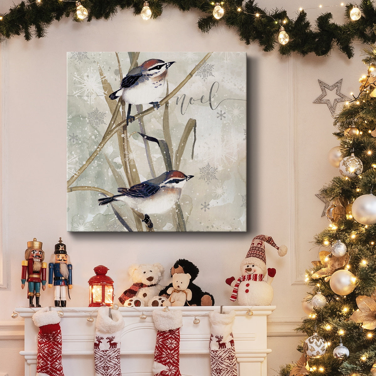 Winter Birds Noel-Premium Gallery Wrapped Canvas - Ready to Hang