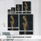 Size comparison chart for canvas art prints, showing multiple size options.