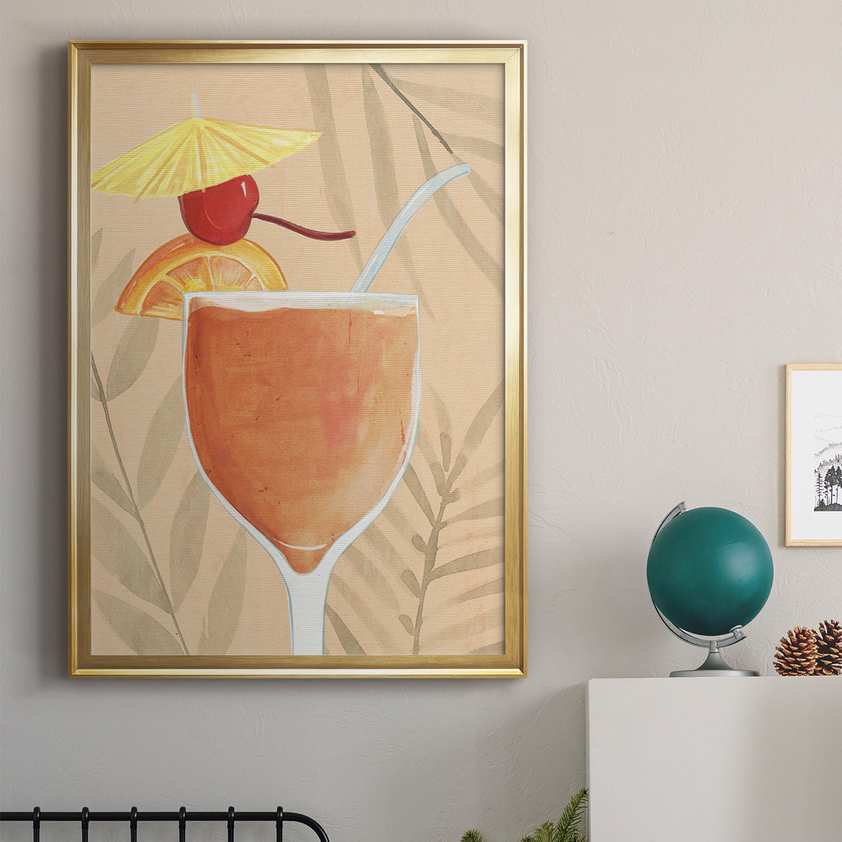 Tropical Cocktail I - Modern Framed Canvas Print