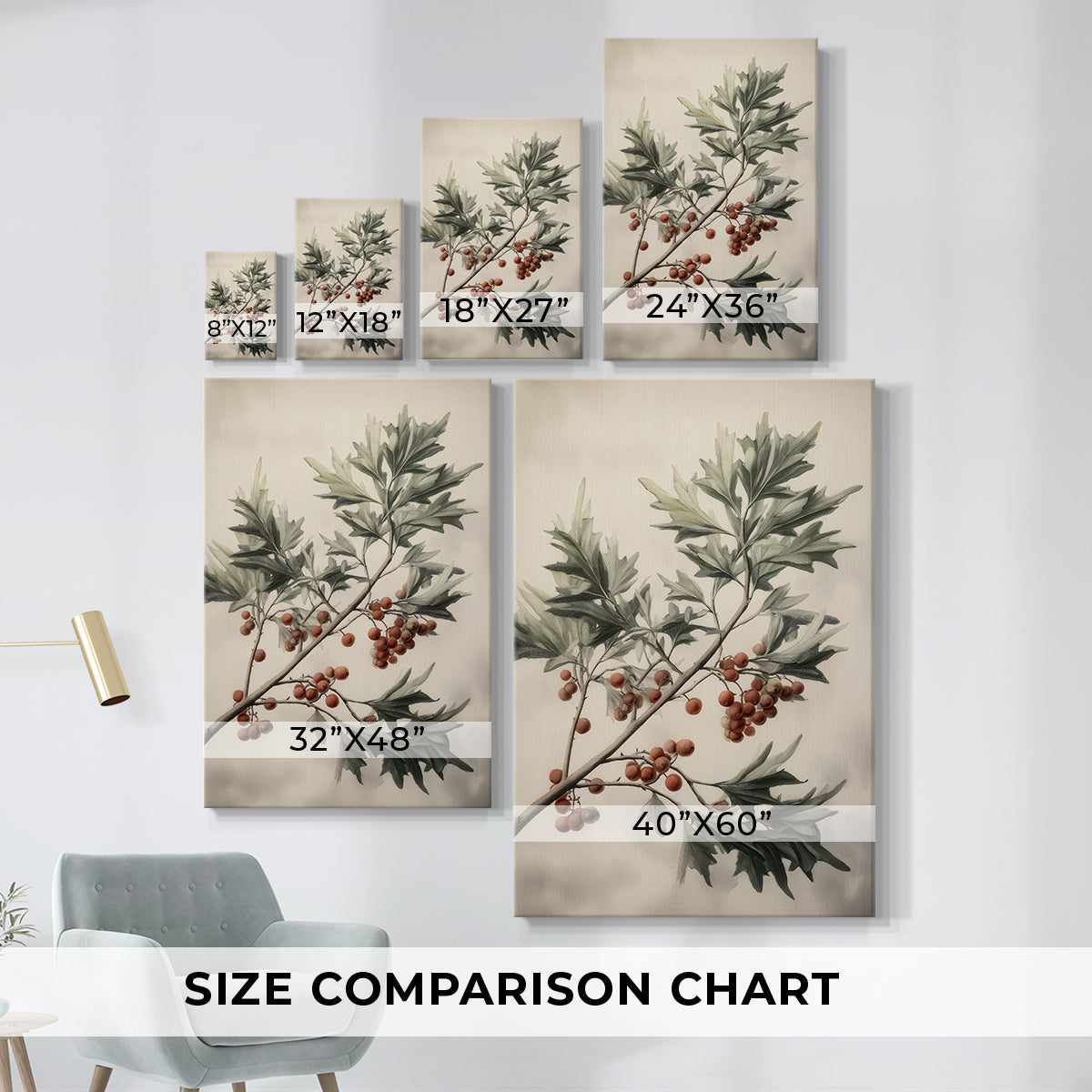 Tinsel-Gold Whisper of Mistletoe - Canvas Art Print