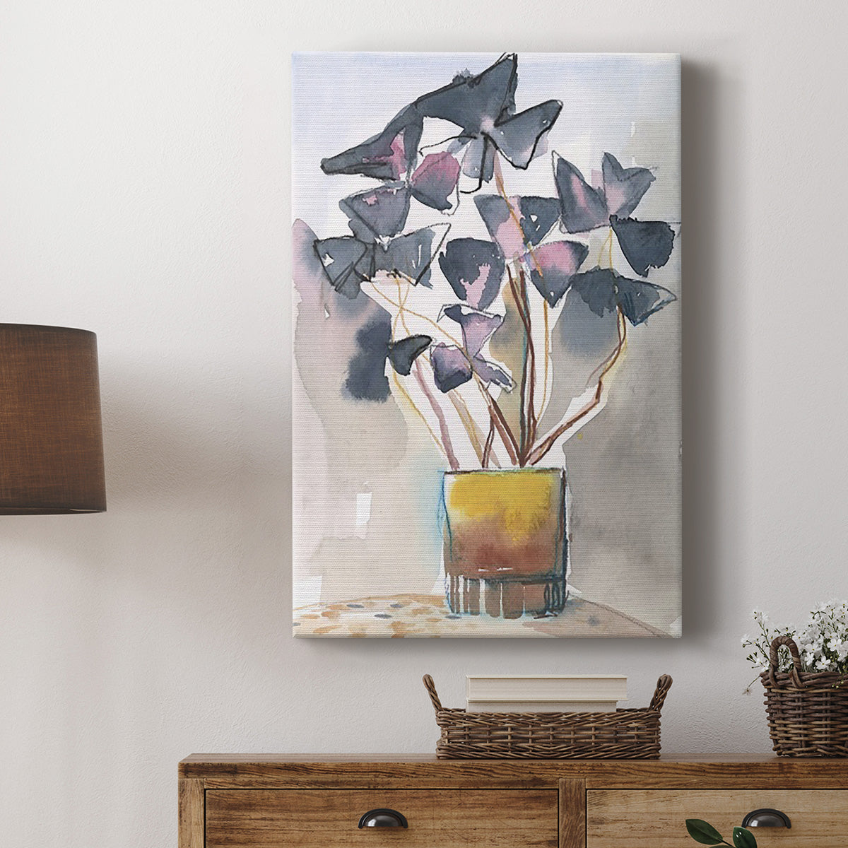 Oxalis in Vase II - Canvas Art Print