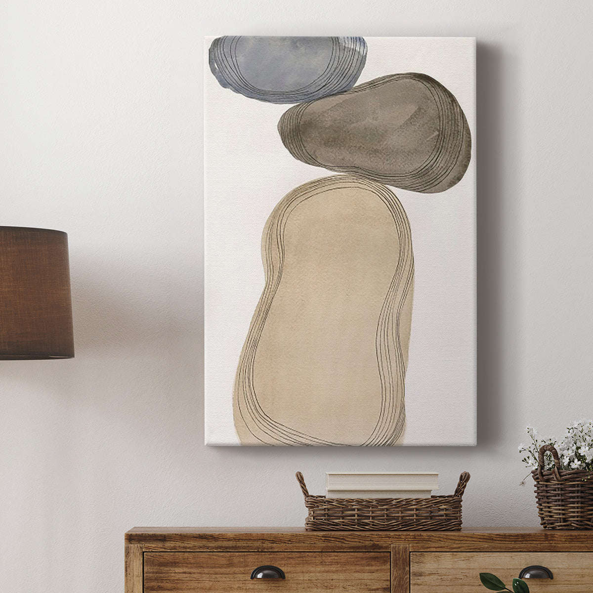 River Rocks Contour I Premium Gallery Wrapped Canvas - Ready to Hang