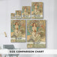 Size comparison chart for canvas art prints, showing multiple size options.