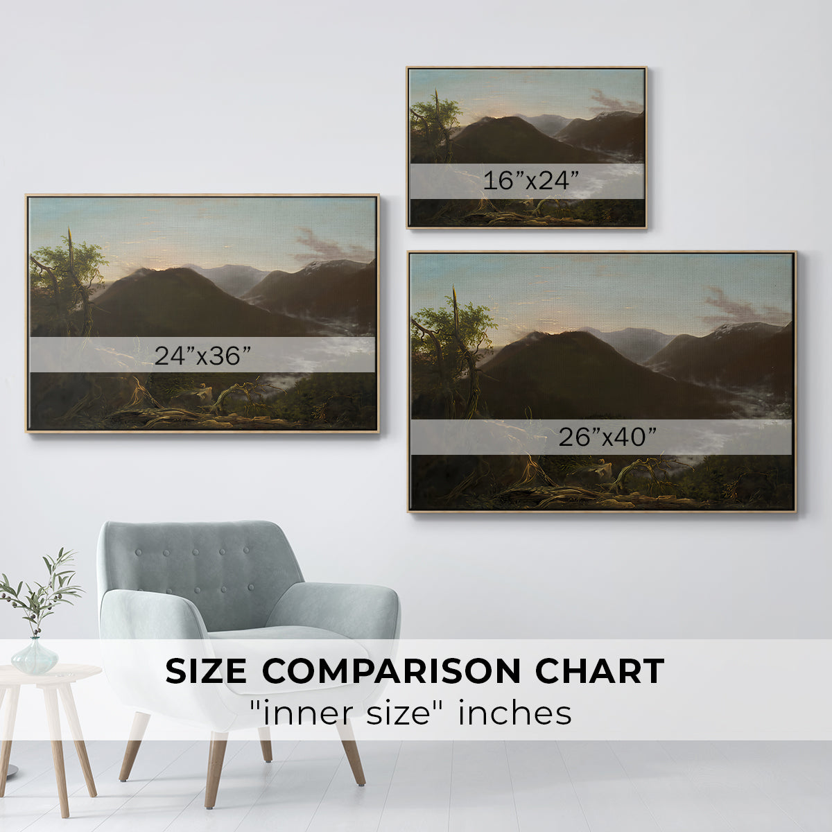 Sunrise in the Catskill Mountains, 1826 - Floater Framed Canvas Print