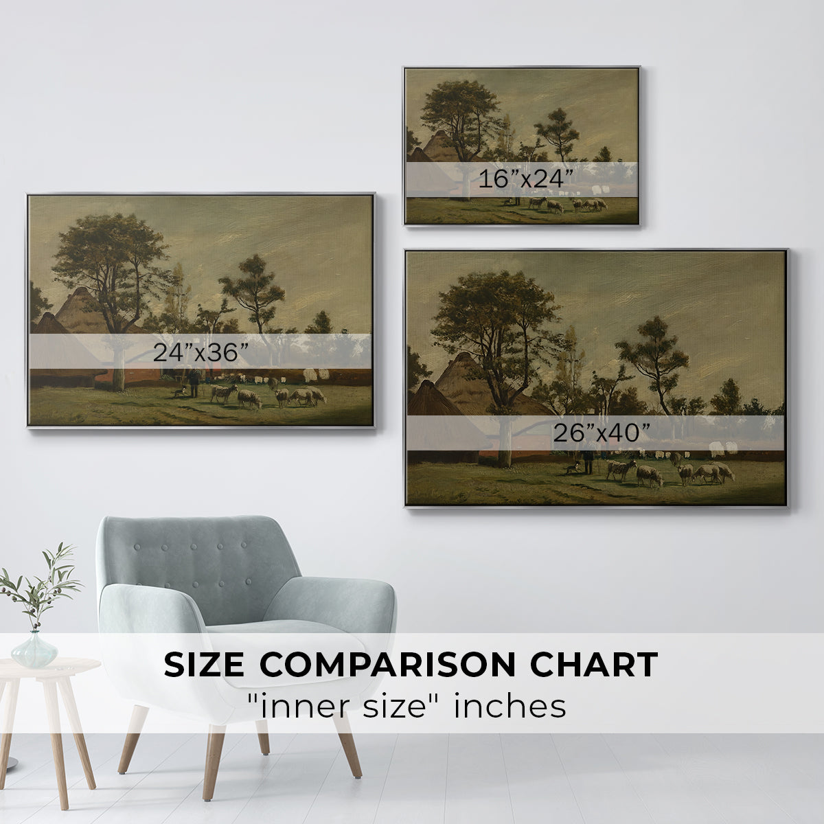 Farmhouse, c. 1865-1875 - Floater Framed Canvas Print