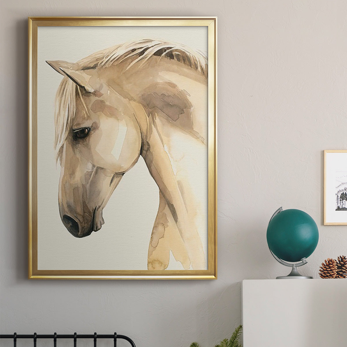 Golden Palomino II - Modern Framed Canvas Print