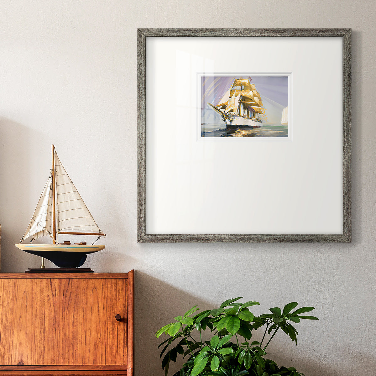 Golden Sail III Premium Framed Print Double Matboard