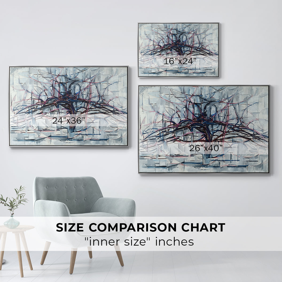Horizontal Tree, 1912 - Floater Framed Canvas Print