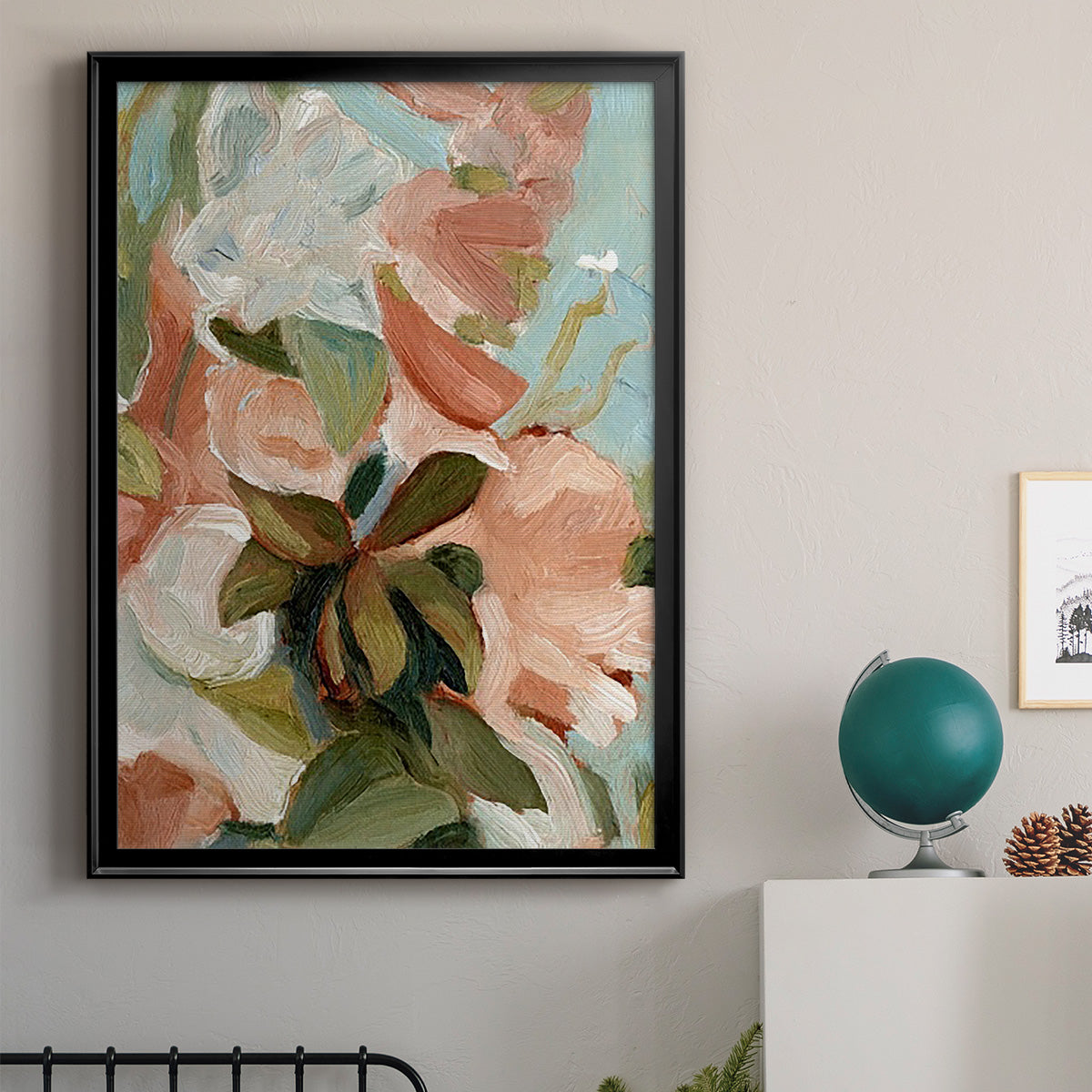 Bouquet Scatter IV - Modern Framed Canvas Print